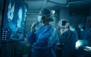 medical specialist viewing a patient's scan